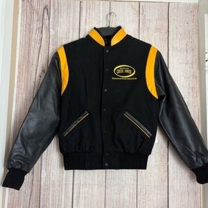Vintage 90s American Cheerleader National Champion wool leather Jacket Small